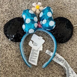 Disney Black and Blue Polka Dot Minnie Mouse Ears